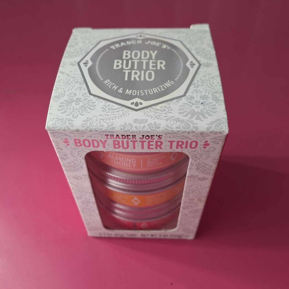Trader Joe's‎ Body Butter Trio Almond Honey Lemon Verbena Frosted Berry Set 9 oz - Picture 5 of 6